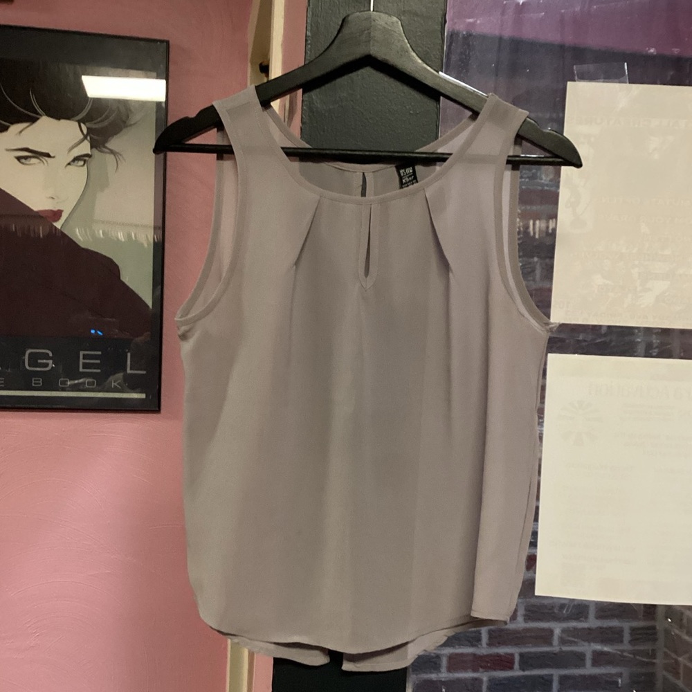 Sheer Open Back Sleeveless Blouse